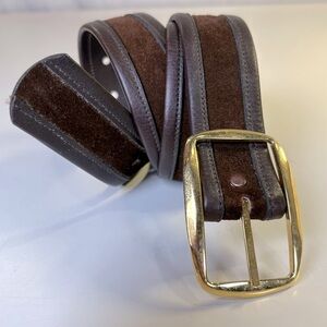 Vintage Swank Women’s Brown Leather Sueded Calfskin Belt. Size S